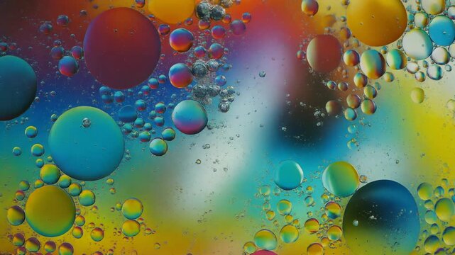 カラフルな水と油の動画 5秒　abstract colorful background