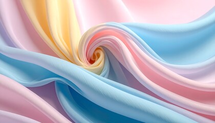 Pastel colored fabric swirling in elegant folds