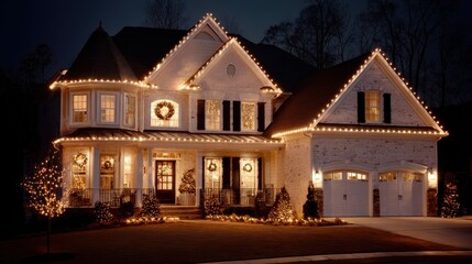 christmas lights installation on house exterior for holiday season home decoration ideas and inspiration