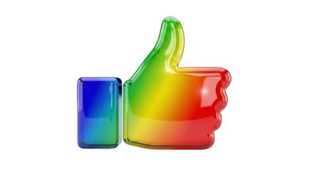 Rainbow Thumbs Up: Colorful Symbol of Approval and Positivity.