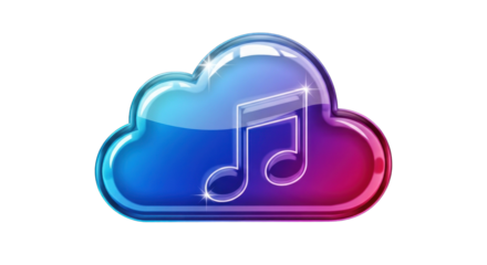 Cloud Music Symbol Digital Storage Concept.