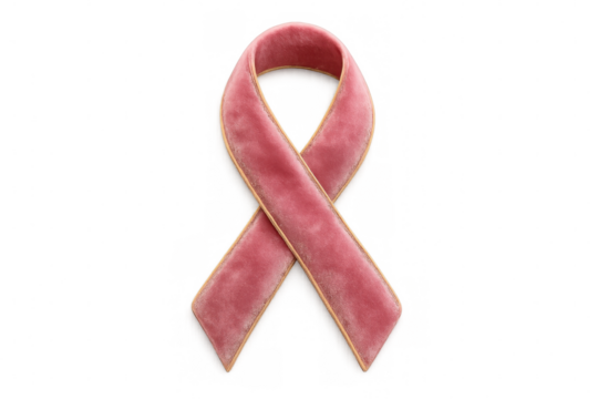 Pink awareness ribbon symbolizing breast cancer support, health, hope, and cause during october