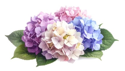 Pastel hydrangea bouquet, vibrant colors