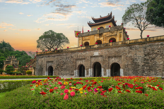 Vietnamese woman and landmark