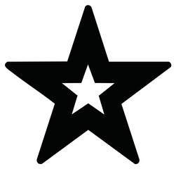 Fototapeta premium Star within a Star Icon Graphic Design Simple Achievement Shape Black White Vector