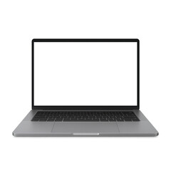 Fototapeta premium Open Laptop with Blank Screen Isolated on Transparent Background