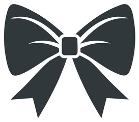 Elegant dark bow graphic for decoration and gift elements