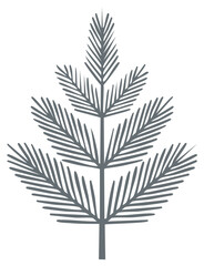 Naklejka premium Simple stylized illustration of a fir tree or conifer in gray tones.