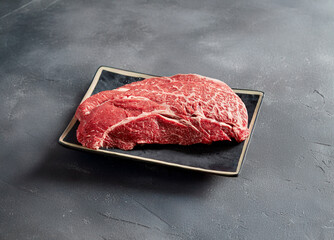 Fresh raw meat on a plate