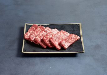 Fresh raw meat on a plate