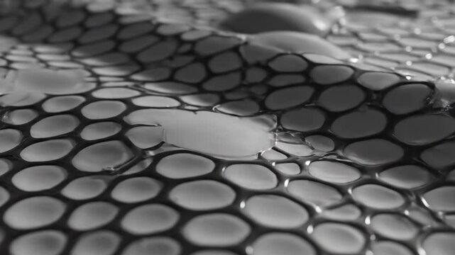 Monochrome Cellular Pattern Texture - Abstract black and white video featuring a cellular texture with rounded, organic shapes.