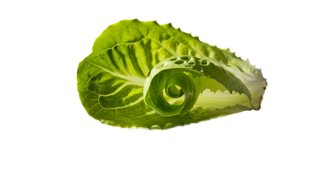 Fresh Green Lettuce Leaf With Water Droplets Vibrant Lighting