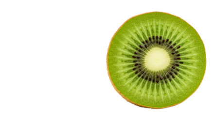Fresh Kiwi Slice Healthy Green Fruit Isolated Transparent Background Realistic Photo