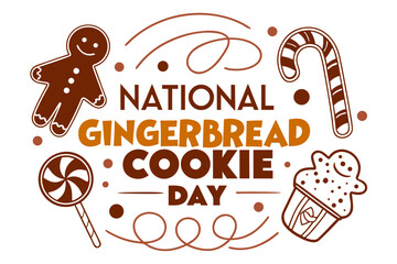 NATIONAL GINGERBREAD COOKIE DAY vector illustration