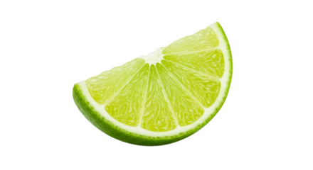 Fresh Lime Slice Isolated On Smooth Green Background Detailed Realistic Photo