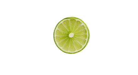 Fresh Lime Slice Isolated on Green Background Macro Shot Studio Lighting