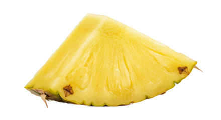 Fresh Pineapple Slice Isolated On Yellow Background Detailed Macro Shot