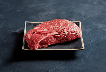 Fresh raw meat on a plate