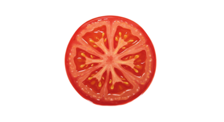 Fresh Red Tomato Slice Isolated Transparent Background Realistic Photo