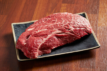 Fresh raw meat on a plate