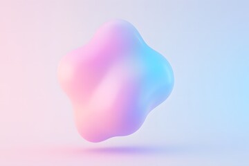 3D Pastel Liquid Abstract Shape Background
