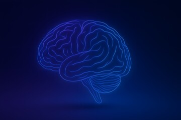 3D Futuristic AI Brain Abstract Concept