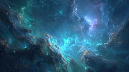 Fototapeta premium Vibrant Colorful Cosmic Nebula In Deep Space