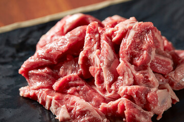 Fresh raw meat on a plate