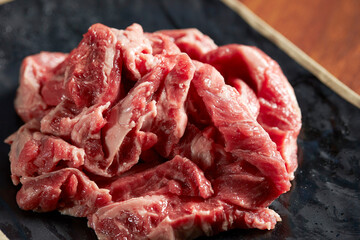 Fresh raw meat on a plate