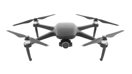 Drone isolated on transparent background, a modern unmanned aerial vehicle concept