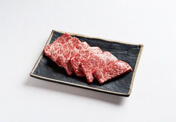 Fresh raw meat on a plate