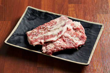 Fresh raw meat on a plate