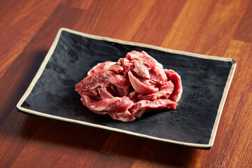 Fresh raw meat on a plate
