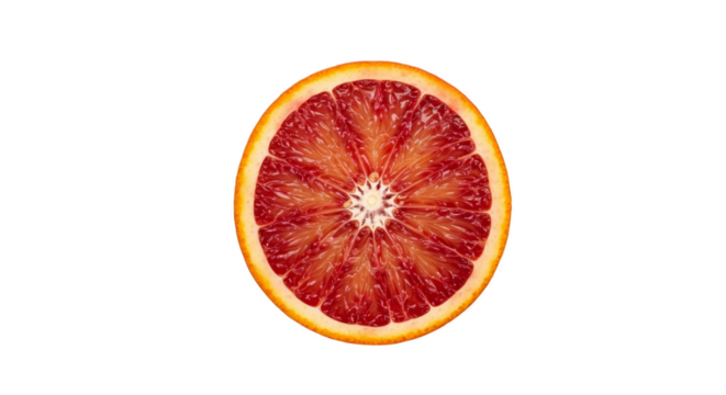 Blood Orange Slice Citrus Fruit Vibrant Red Orange Juice Splash Isolated