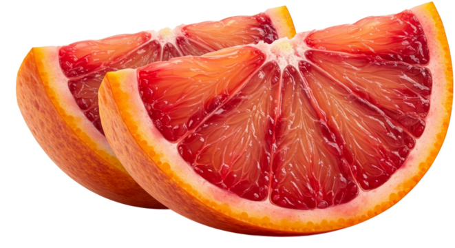 Blood Orange Slices Vibrant Red Juicy Fruit Slice Realistic Photo