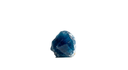 Blue Crystal Gemstone Isolated Dark Blue Background Soft Light