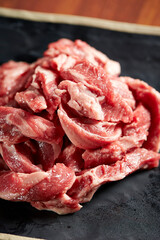 Fresh raw meat on a plate