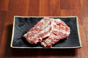 Fresh raw meat on a plate