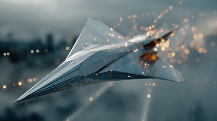 A visual representation of a hypersonic glide vehicle during descent.