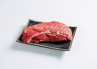 Fresh raw meat on a plate