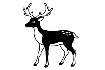 christmas deer silhouette vector