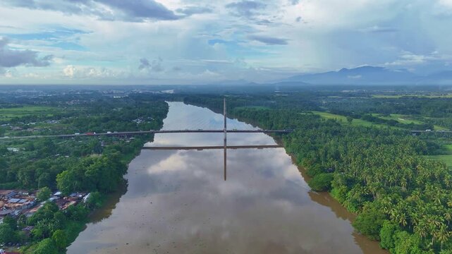 Macapagal Bridge Crossing the Agusan River in Butuan City, Philippines