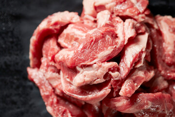 Fresh raw meat on a plate