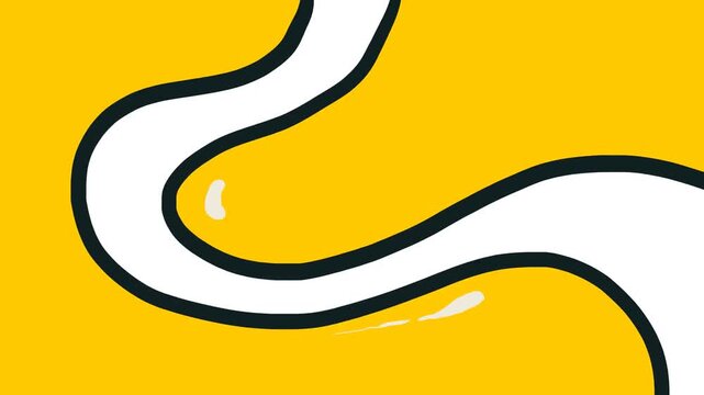 A sinuous stripe with golden or yellow shapes.