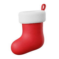 Classic Red Christmas Stocking with White Fur Trim, Festive Holiday Decoration for Gifts and Celebrations