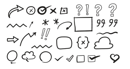 Hand drawn doodle elements for graphic design use