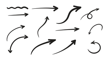 Hand drawn arrow collection for direction concept