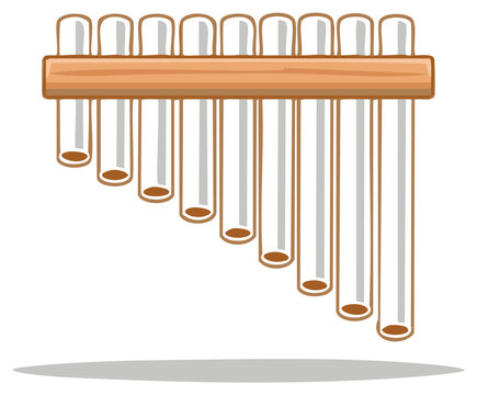 Illustration of an Andean panpipe, Siku, or zampona, a traditional instrument with tubes of different lengths