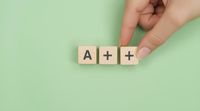 Value add concept. Hand place wooden cube with plus sign on light green background. Positive thinking or personal growth and development. download style which means value added. value add for business