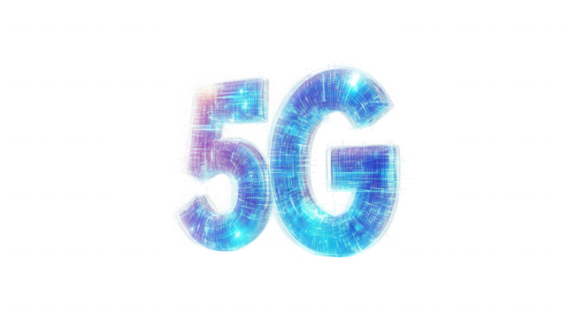 5g sign isolated on transparent background for new generation of technology